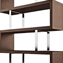 Load image into Gallery viewer, Three Tier Etagere Bookcase - Brown / Silver
