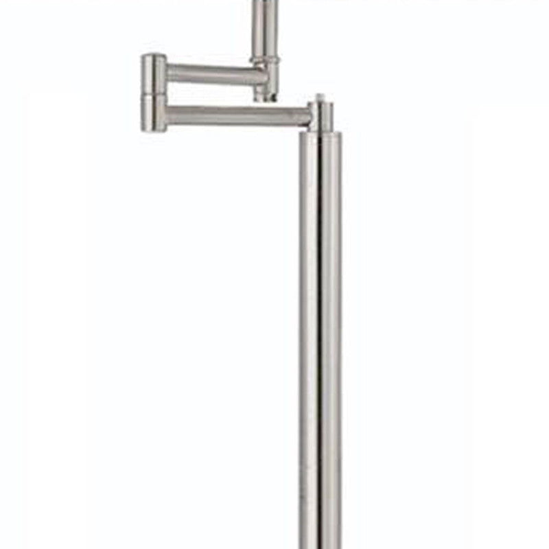 Swing Arm Floor Lamp With White Square Shade - Nickel
