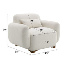 Load image into Gallery viewer, Darius - Boucle Accent Chair With 1 Toss Pillow - Beige
