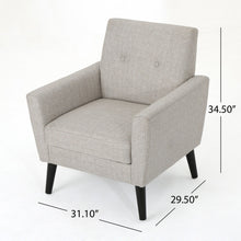Load image into Gallery viewer, Contemporary Club Chair With Nailhead Trim Fabric And Birch Wood Legs
