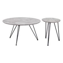 Load image into Gallery viewer, Wood And Steel Round Nested Coffee Tables (Set of 2) - Black And Gray
