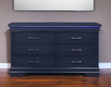 Load image into Gallery viewer, Solid Wood Six Drawer Double Dresser With Led - Blue
