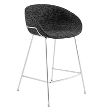 Load image into Gallery viewer, Steel Low Back Counter Height Bar Chairs (Set of 2) - Black / Silver

