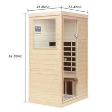 Load image into Gallery viewer, Hemlock Mini 1 Person Far Infrared Door Indoor Sauna Room
