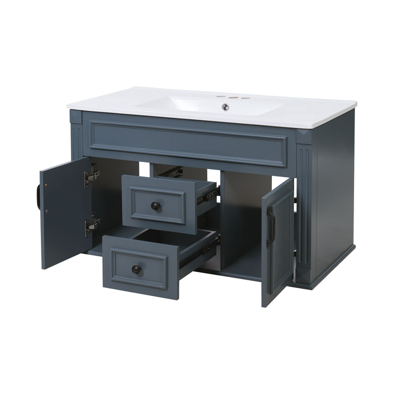 French Simple Style Wall Mounted Bathroom Cabinet With Sink