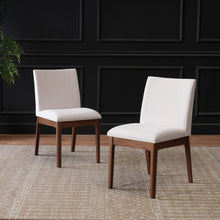 Load image into Gallery viewer, Dining Chairs With Upholstered Seat And Backrest (Set of 2) - Light Beige / Walnut
