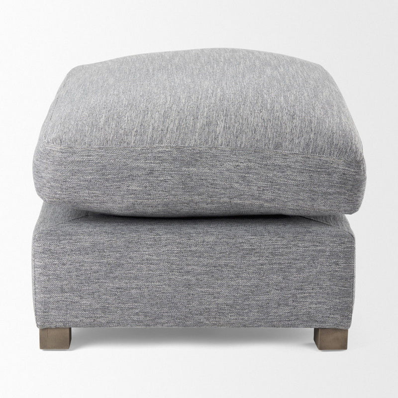 Fabric Pouf Ottoman (730852) - Gray / Brown