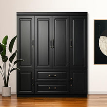 Load image into Gallery viewer, 71" Wood Six Door Two Drawer Combo Dresser - Black
