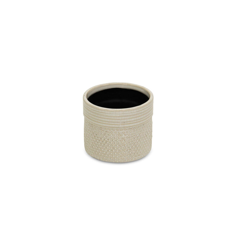Dotted Round Pot Planter (487417) - Off White