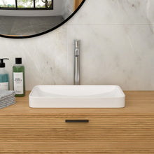 Load image into Gallery viewer, Semi Recessed Bathroom Sink With Countertop Vessel Design, 19" X 12" - White
