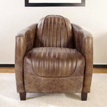 Load image into Gallery viewer, Faux Leather Distressed Barrel Chair - Brown
