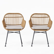 Load image into Gallery viewer, Outdoor Rattan Accent Chair With Metal Legs
