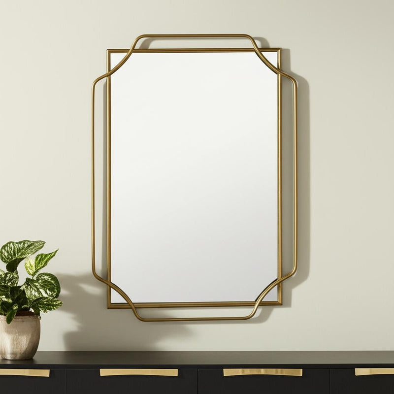 40" Metal Geo Scallop Accent Mirror - Gold