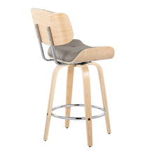Load image into Gallery viewer, Lombardi - Mid Century Modern Fixed Height Counter Stool With Swivel With Round Footrest (Set of 2)
