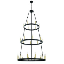 Load image into Gallery viewer, 84'' Candle Style Multi Light Metal Dimmable Chandelier - Black
