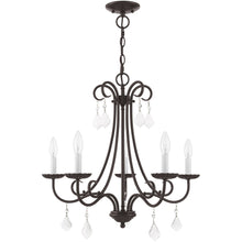 Load image into Gallery viewer, 22" Five-Light Dimmable Chandelier With Shades - Bronze
