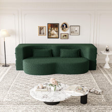 Load image into Gallery viewer, Modern Floor Sofa, With 2 Pillows, Convertible Teddy Fabric Foam Filled Bed
