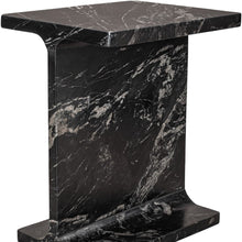 Load image into Gallery viewer, 20" Marble Pedestal End Table - Black
