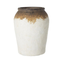 Load image into Gallery viewer, Block Round Jug Vase - Brown / White
