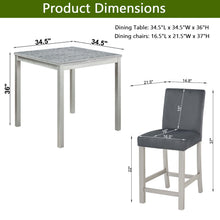 Load image into Gallery viewer, 5 Pieces Counter Height Table Set, Kitchen Table With Square Table And 4 Upholstered Chairs
