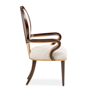 Camellia Field - Dining Arm Chair (Set of 2) - Linen / Warm Pecan