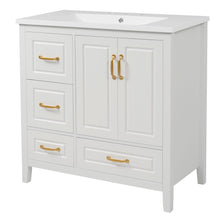 Load image into Gallery viewer, Bathroom Vanity With Sink, Soft Closing Doors &amp; Drawers, Metal Handles
