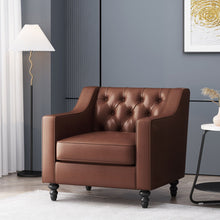 Load image into Gallery viewer, Contemporary Club Chair With Button Tufting And Birch Wood Legs
