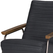 Load image into Gallery viewer, Genuine Leather Metal Arm Chair - Black
