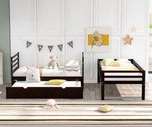 Load image into Gallery viewer, Orisfur. Twin Bunk Beds for Kids with Safety Rail and Movable Trundle bed
