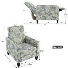 Load image into Gallery viewer, Push Back Upholstered Recliner Armchair
