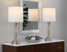 Load image into Gallery viewer, Sawyer - Contemporary Table Lamp (Set of 2) Built In USB Port - Nickel / White
