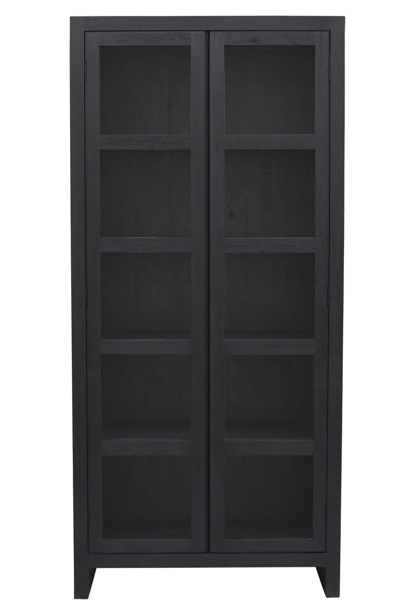 Distressed Solid Wood Frame Accent Cabinet With Two Doors - Graphite