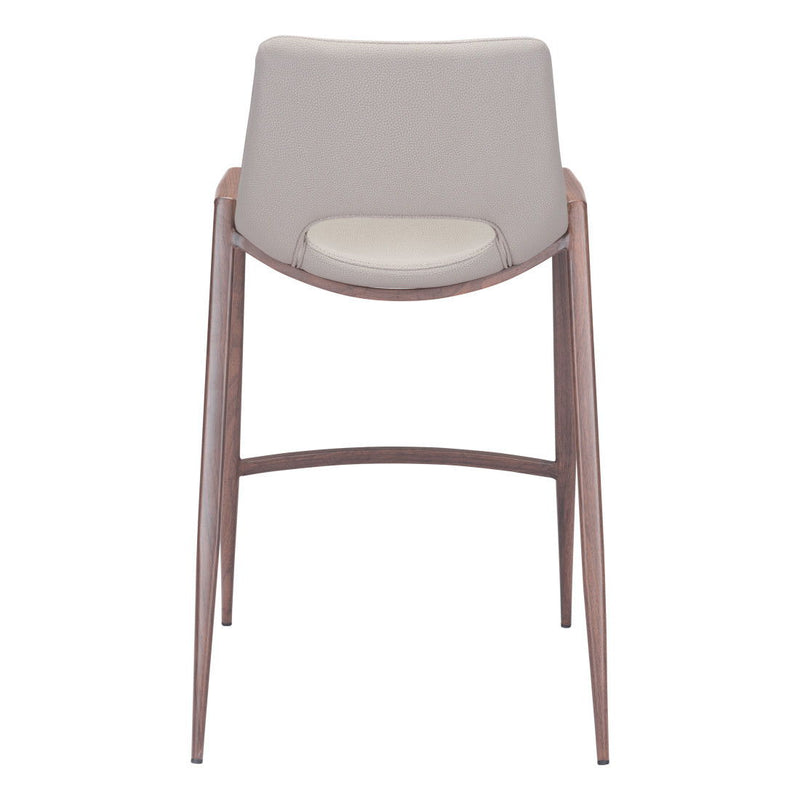 Steel Low Back Counter Height Bar Chairs (Set of 2) - Beige And Brown