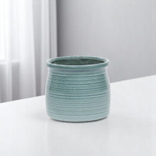 Load image into Gallery viewer, Striped Round Pot Planter (487409) - Celadon
