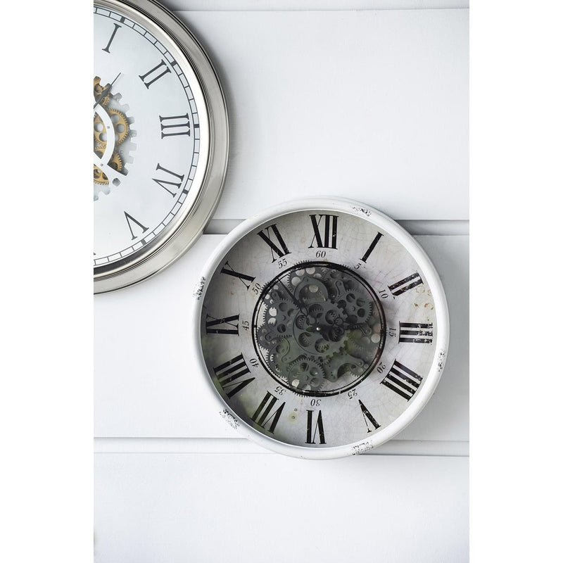 Industrial Gear Vintage Wall Clock - Rust / White