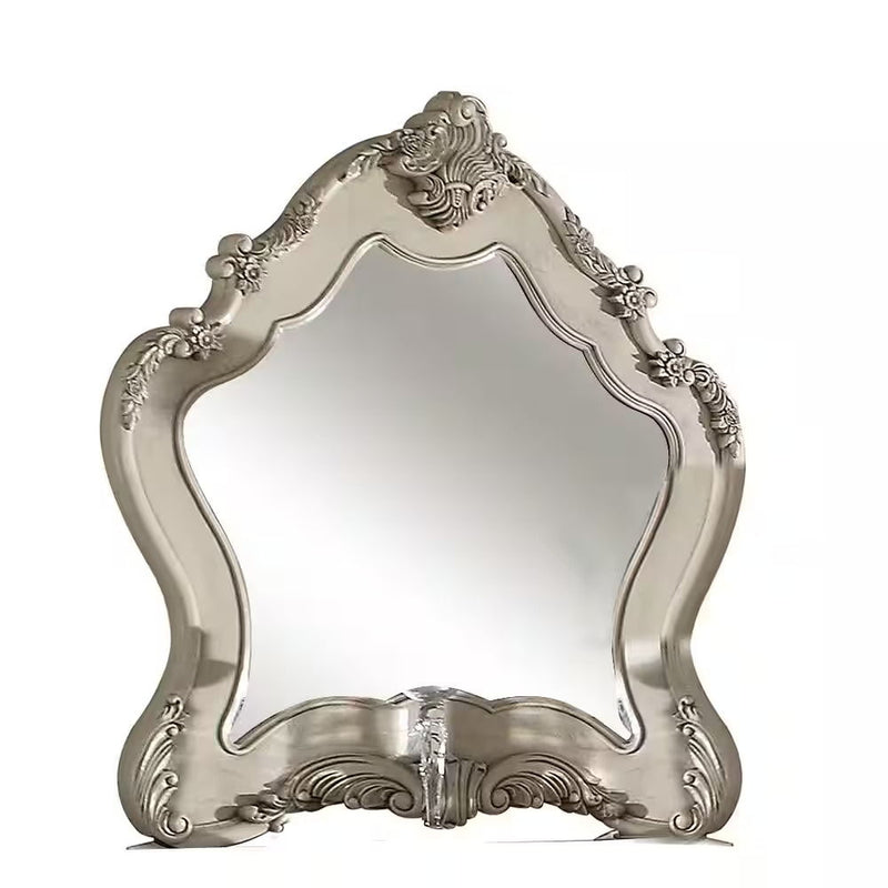 48" Abstract Framed Mounted Dresser Mirror - White