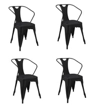 Load image into Gallery viewer, Metal Partially Open Back Dining Arm Chairs (Set of 4) - Black
