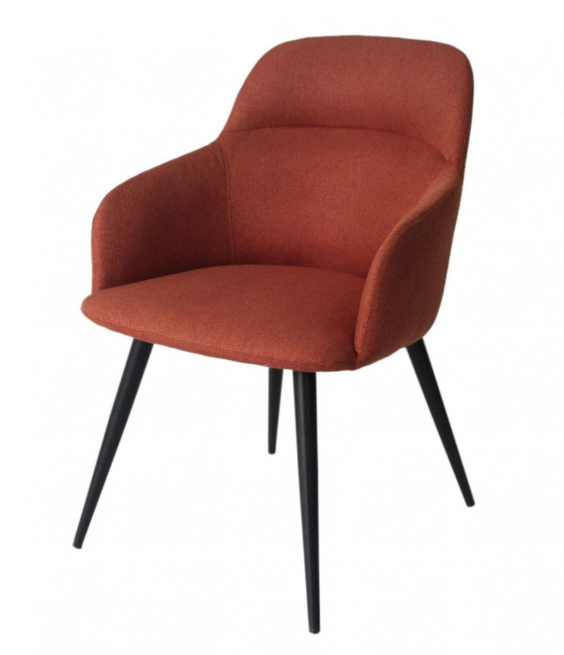 Ergo Modern Dining Chair - Orange / Black / Linen