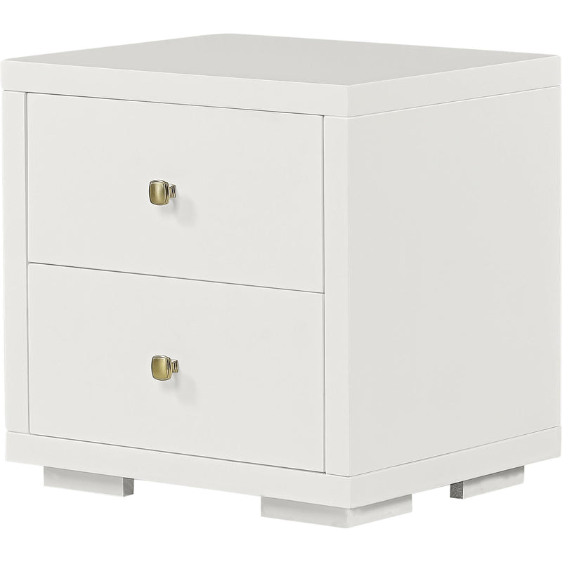 19" Two Drawer Nightstand - White