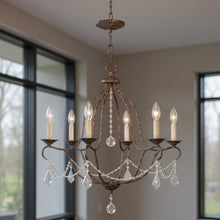 Load image into Gallery viewer, 26" Six Light Dimmable Chandelier With Shades - Bronze
