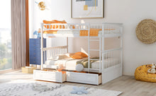 Load image into Gallery viewer, Full over Full Bunk Bed with Drawers, Convertible Beds, White(OLD SKU: SM000241AAK-1)
