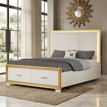 Load image into Gallery viewer, Obsession - Queen Size Bed With LED Headboard And Footboard Storage Drawer - White
