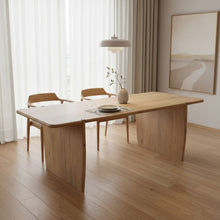 Load image into Gallery viewer, 80" Wood Double Pedestal Base Dining Table - Natural
