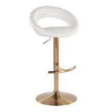 Load image into Gallery viewer, Posh - Contemporary / Glam Adjustable Barstool With Swivel With Rounded T Footrest (Set of 2)

