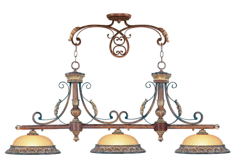 21" Three Light Metal Dimmable Chandelier With Shades - Bronze