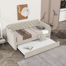 Load image into Gallery viewer, Upholstered Daybed With Trundle And USB Charging Design

