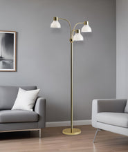 Load image into Gallery viewer, Three Light Tree Floor Lamp With Clear Bowl Shade - Gold

