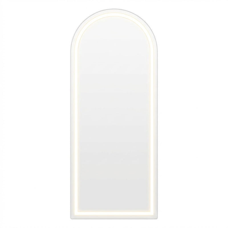 70" Arch Freestanding Frameless Standing Mirror - White