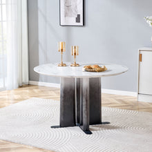 Load image into Gallery viewer, Round Dining Table With Cross Base, Modern Home Furniture
