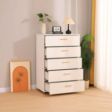 Load image into Gallery viewer, 5 Drawer Dresser With Handles - White
